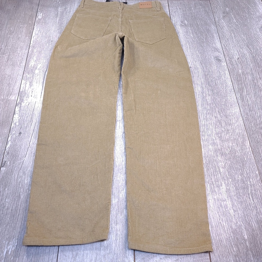 Motel Parallel Trouser Cord Women Size Medium Sand Beige Wide Leg Corduroy Pants - Picture 2 of 9
